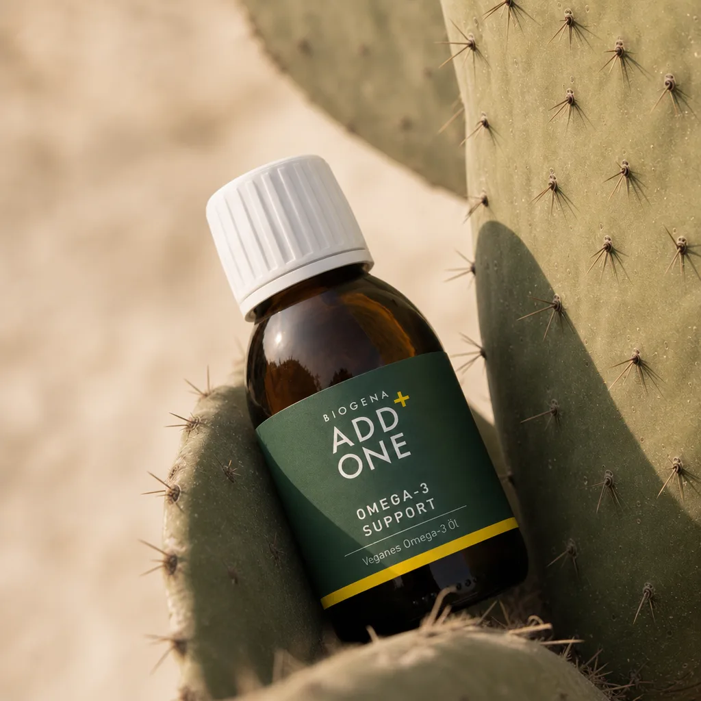 ADD+ ONE Omega-3 Support — veganes Algenöl von BIOGENA